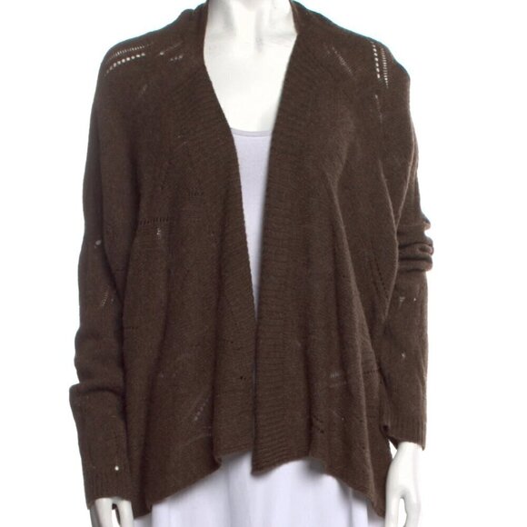 VINCE women's S yak hair/wool drop needle open front cardigan sweater EUC - Picture 3 of 7